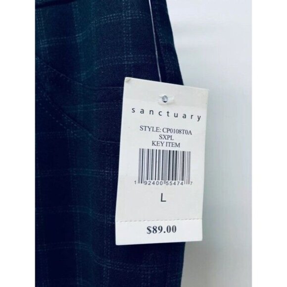 Sanctuary Women's Plaid Leggings Pants Size Large Black New - Picture 3 of 14